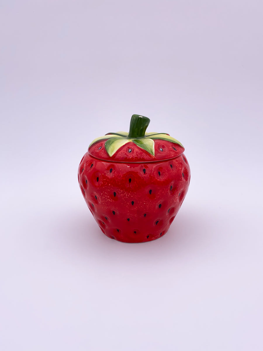 Hand Painted Ceramic Strawberry Figural Cookie Jar by World Market