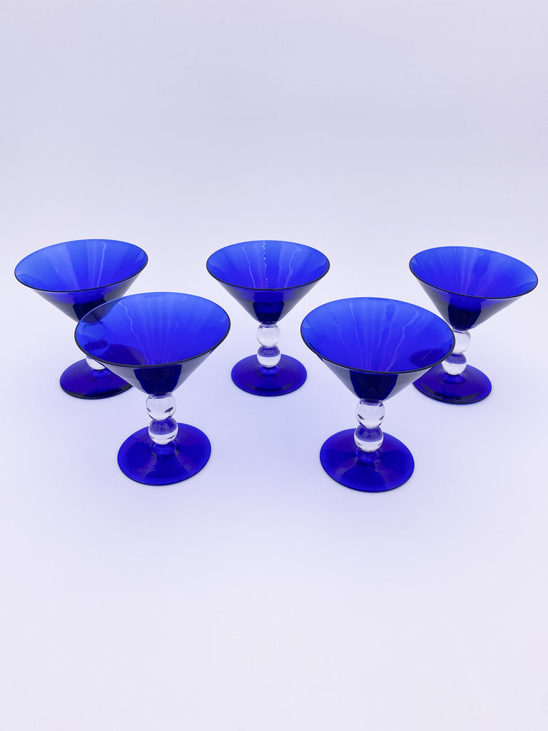 Blue Lucy Martini Glass Set / 2
