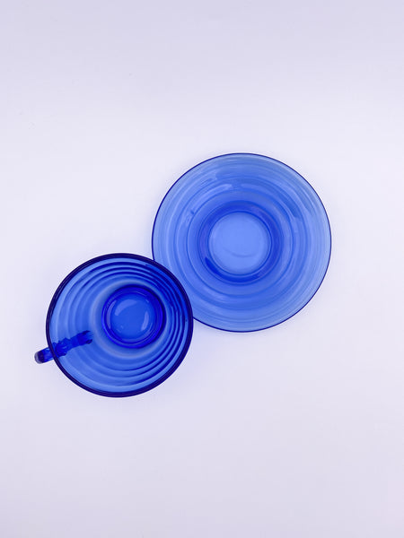 Ribbed Cup and Saucer Set